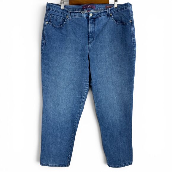 Gloria Vanderbilt Denim - Gloria Vanderbilt Amanda Straight Jeans Womens 20W Blue Stretch Denim Pockets